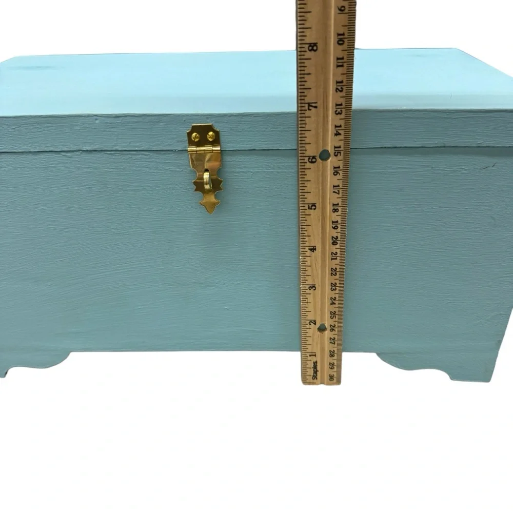 Beautiful Light Blue Jewelry Box Hand Crafted New